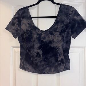 lululemon athletica Navy Tie-Dye Crop Top